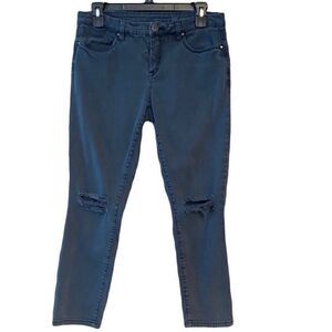 Blanc NYC Sz 28 Black Washed Distressed Skinny Frayed Knees Jeans